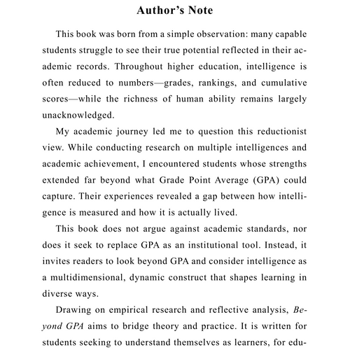 Beyond GPA: Understanding Multiple Intelligences in Academic Achievement
