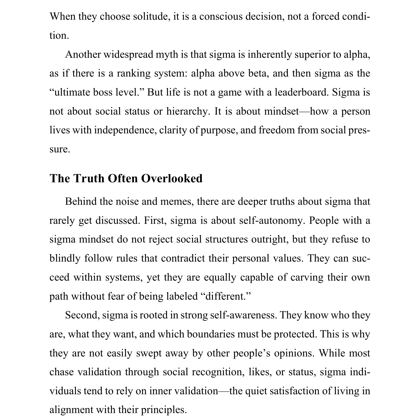 The Sigma Code: A Philosophy of Silence, Strength, and Self-Mastery